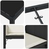 vidaXL Have Spisebordssæt med pude 5 pcs Sort polyrattan