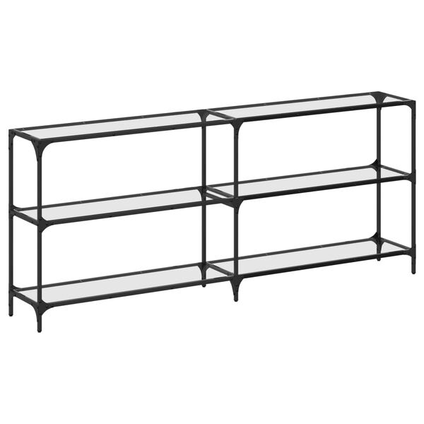 vidaXL konsolbord med transparent glastop 194,5x30x81 cm st&aring;l