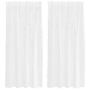 vidaXL Voile Gardin med gardiner 2 pcs Hvid 175 x 140 cm Polyester