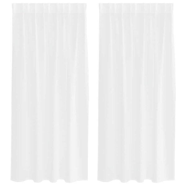 vidaXL Voile Gardin med gardiner 2 pcs Hvid 175 x 140 cm Polyester