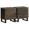 vidaXL sengeborde 2 stk. 40x33x46 cm massivt mangotr&aelig; sort