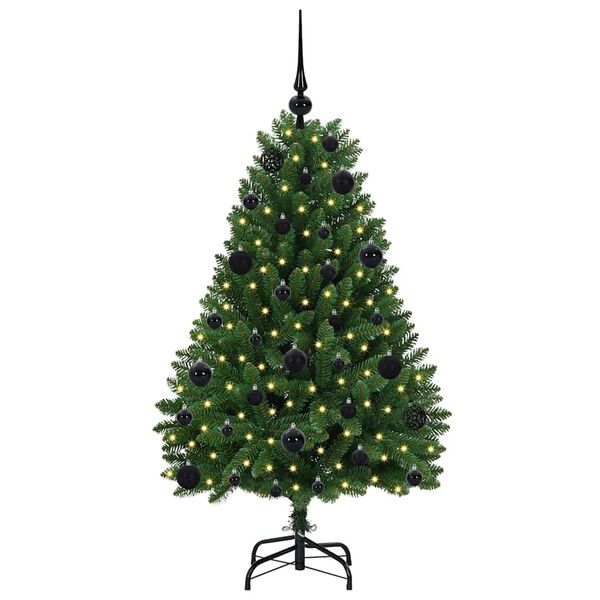 vidaXL Kunstigt juletræ med 150 LED'er Grøn 120 cm PVC og metal