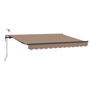 vidaXL Udtr&aelig;kkelig markise Gr&aring;brun 400 &times; 300 cm Polyester