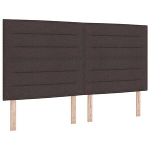 vidaXL LED Box Spring Bed med madras M&oslash;rk Brun 180 x 200 cm Stof