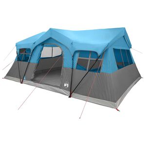vidaXL Familietelt 487 x 340 x 216 cm Bl&aring; Polyester og St&aring;l