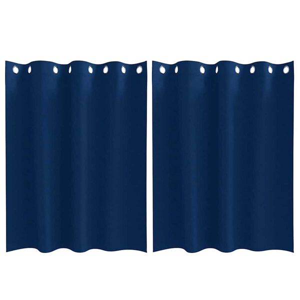 vidaXL Mørklægningsgardiner med ringe 2 pcs Mørk blå 140 x 140 cm