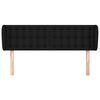 vidaXL sengegavl med kanter 147x23x78/88 cm stof sort