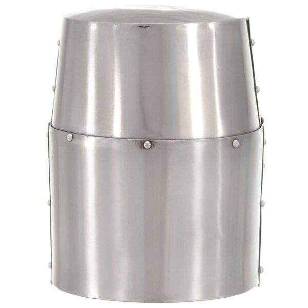 vidaXL middelalderlig korsridderhjelm til rollespil antik stål sølvfarvet