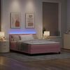 vidaXL LED Box Spring Bed med madras Lyser&oslash;d 140 x 190 cm Fl&oslash;jl