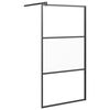 vidaXL Brusesk&aelig;rme Sort 100 x 195 cm Glas og Aluminium