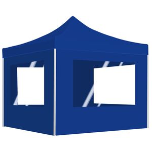 vidaXL foldbart festtelt med v&aelig;gge 2 x 2 m aluminium bl&aring;
