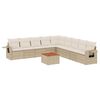 vidaXL sofas&aelig;t til haven 10 dele med hynder polyrattan beige