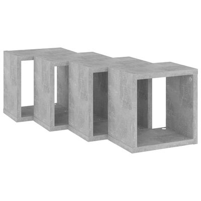 vidaXL væghylder 4 stk. 22x15x22 cm kubeformet betongrå