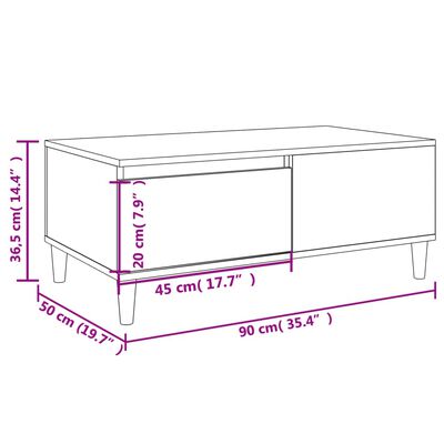 vidaXL sofabord 90x50x36,5 cm konstrueret træ sonoma-eg