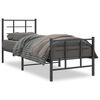 vidaXL sengeramme med sengegavl og fodg&aelig;rde 75x190 cm metal sort
