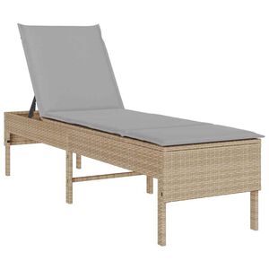 vidaXL liggestol med hynde 55x200x44 cm polyrattan beige