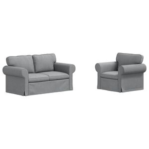 vidaXL Sofa S&aelig;t 2 stk. Lysegr&aring; Stof