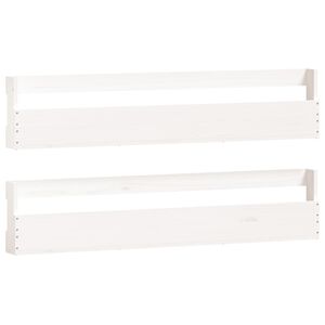 vidaXL v&aelig;gh&aelig;ngte skohylder 2 stk. 110x9x23 cm massivt fyrretr&aelig; Hvid