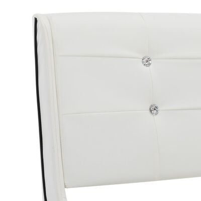 vidaXL sengestel 90 x 200 cm hvid kunstlæder