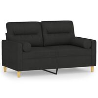 vidaXL 2-personers sofa med pyntepuder 120 cm stof sort