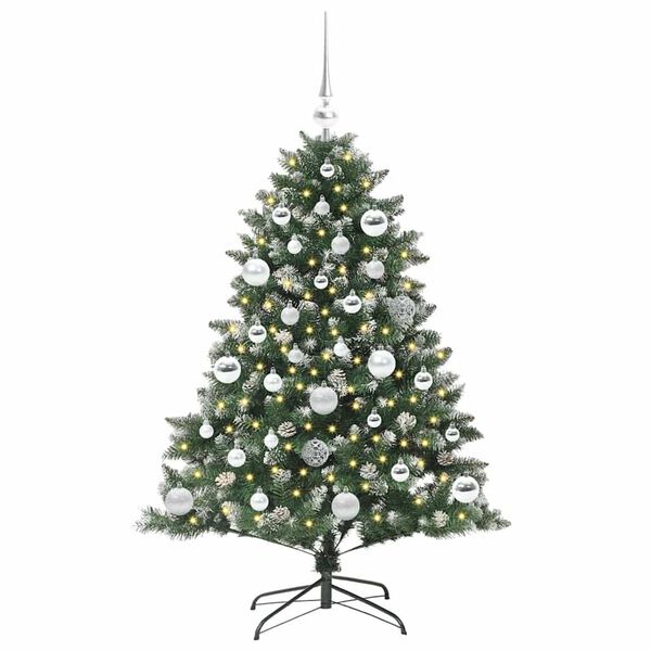 vidaXL Kunstigt juletræ Grøn 85 x 85 x 120 cm PVC og plastik og stål
