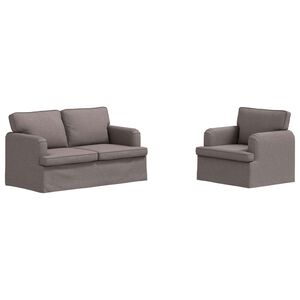 vidaXL Sofa S&aelig;t 2 stk. Gr&aring;brun Stof