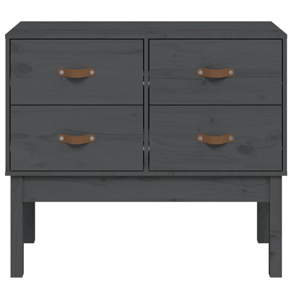 vidaXL konsolskab 90x40x78 cm massivt fyrretræ grå