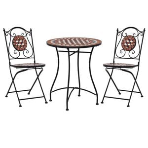 vidaXL bistros&aelig;t 3 dele mosaikdesign keramiske fliser terracotta