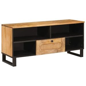 vidaXL TV-skab med skuffe Brun 100 x 33 x 46 cm Massivt mangotr&aelig;