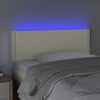 vidaXL sengegavl med LED-lys 90x5x78/88 cm kunstl&aelig;der cremefarvet