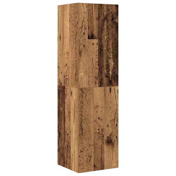 vidaXL 4-delt TV-skabss&aelig;t V&aelig;gmonteret gammelt tr&aelig; egetr&aelig;sfarve