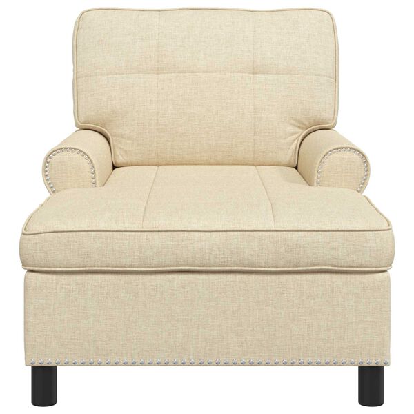 vidaXL Chaise Lounge med pude Creme 91 x 157 x 91 cm Stof