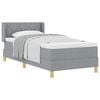 vidaXL Box spring seng med hovedg&aelig;rde Lysegr&aring; 200 x 90 cm Stof