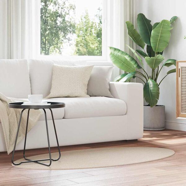 vidaXL Omr&aring;det&aelig;pper Oval HUARTE Beige 80 x 150 cm 100% polyester