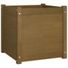 vidaXL plantekasse 50x50x50 cm massivt fyrretr&aelig; gyldenbrun