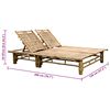 vidaXL 2-personers liggestol med hynder bambus