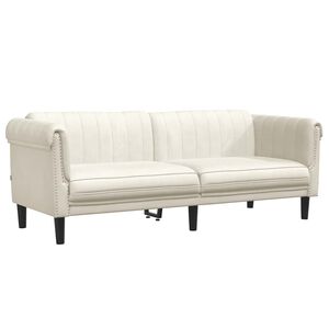 vidaXL 3-personers sofa velour cremefarvet