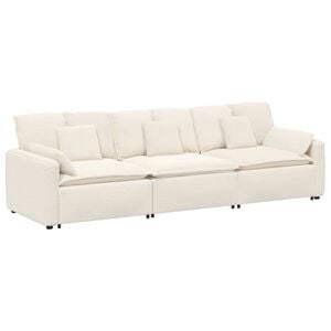 vidaXL modulsofa med hynder cremefarvet