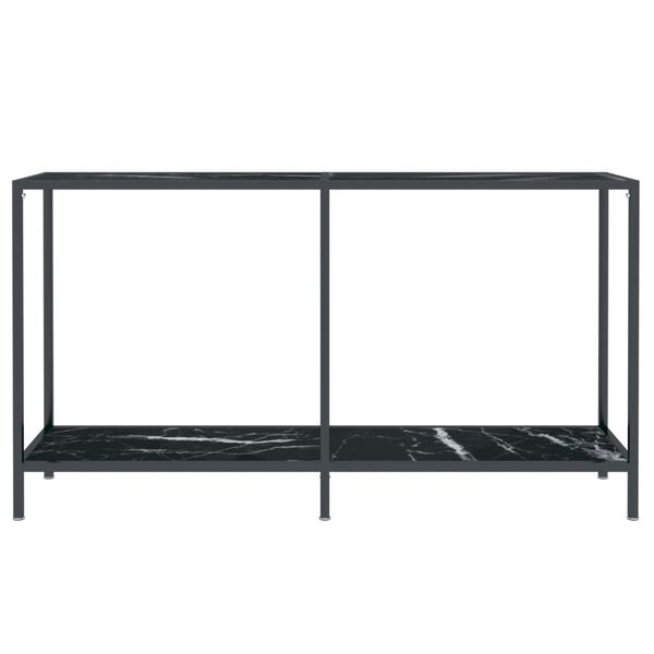 vidaXL konsolbord 140x35x75,5 cm hærdet glas sort