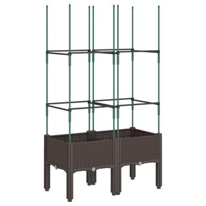 vidaXL plantekasse med espalier 80x40x142,5 cm PP brun