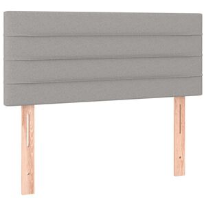 vidaXL sengegavl lysegr&aring; 160x5x118/128 cm stof