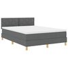 vidaXL LED Box Spring Bed med hovedg&aelig;rde M&oslash;rkegr&aring; 160 x 200 cm Stof