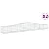vidaXL buede gabionkurve 2 stk. 400x50x40/60 cm galvaniseret jern