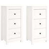 vidaXL sk&aelig;nke 2 stk. 40x35x80 cm massivt fyrretr&aelig; hvid