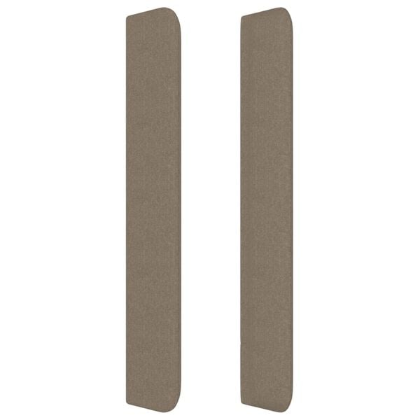 vidaXL sengegavl med kanter 93x16x118/128 cm stof gr&aring;brun