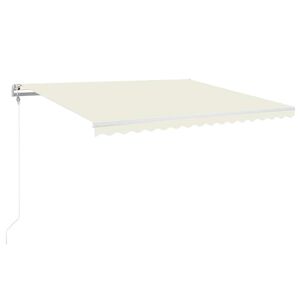 vidaXL markise m. LED + vindsensor 450x350 cm automatisk cremefarvet