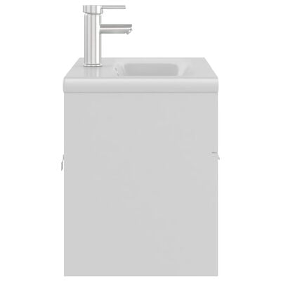 vidaXL vaskeskab med indbygget håndvask konstrueret træ hvid