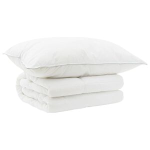 vidaXL Dyne- og puddes&aelig;t 2 stk. 150x200 cm Sommer 140 GSM Uld Hvid