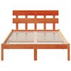 vidaXL Sengestel med hovedg&aelig;rde Brun 140 x 190 cm Massivt fyrretr&aelig;