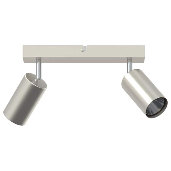 vidaXL Loftsspot med spotlights Nikkel 26 x 5,5 x 16,5 cm Metal